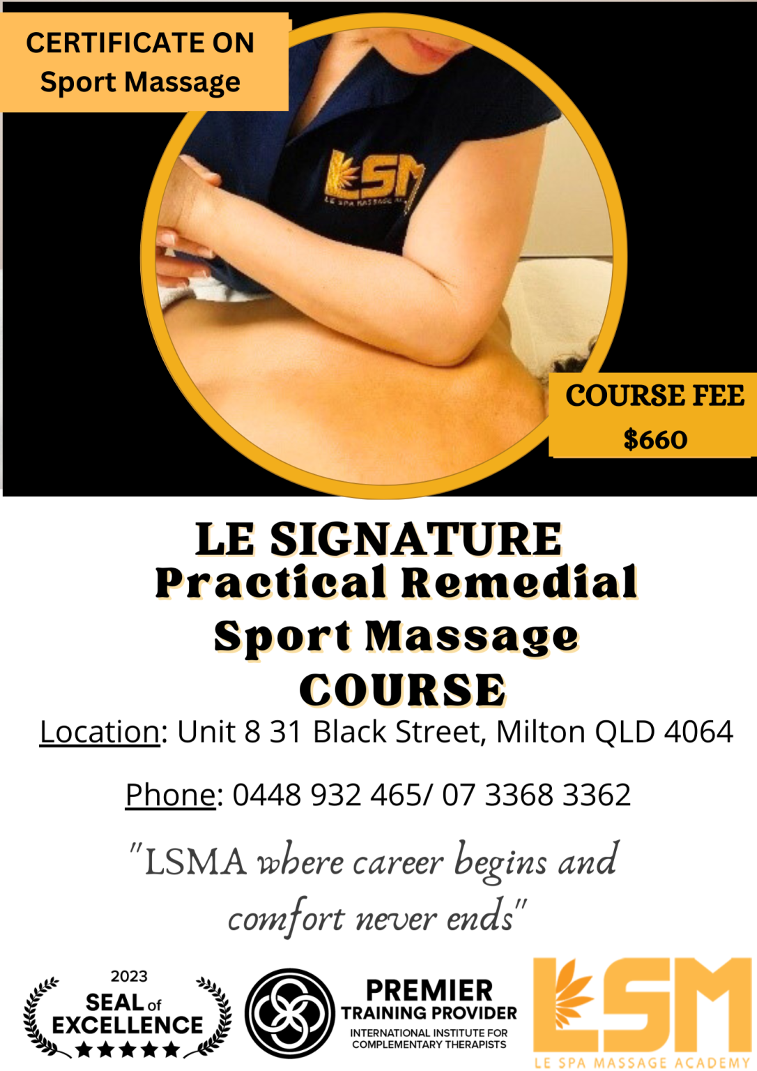 PRS Wednesday 12 11 2025 Le Spa Massage Academy SPORT MASSAG ECOURSE FYLER 1086x1536